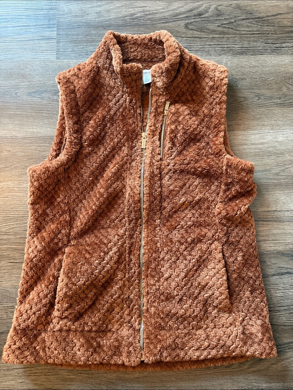 EUC Women’s Calvin Klein Vest, Fleece, Bronze, Size M